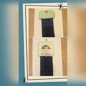 Blue Towel with Grogu Napping Oven Mitt